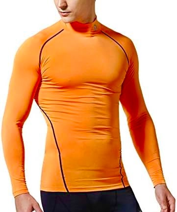 Tesla Compression Baselayer orange Hyper Dry Mock Long Sleeve Shirt UPF50 XL New