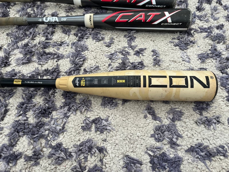 CRACKED 2025 Rawlings Icon Composite USABat Certified Bat (-12) 17 oz 29" (Used)