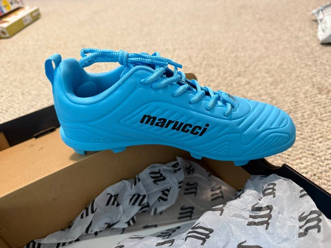 NEW Marucci FLT Molded Highlighter Youth Baseball Cleats | 5.5Y | Carolina Blue | NIB