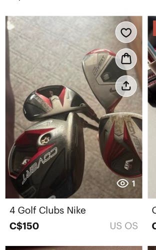 Nike Clubs Driver, 3 wood, 3 & 4 hybrid