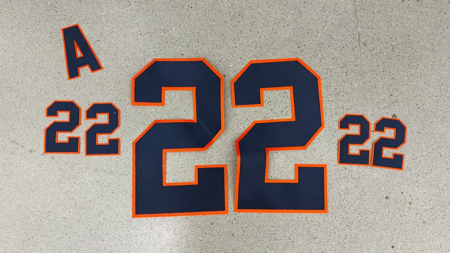 Oilers Navy Blue and Orange #22 Kit with A