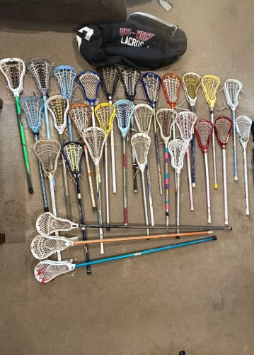 Huge lacrosse stick bundle SALE! First person takes all of them! Bag included!