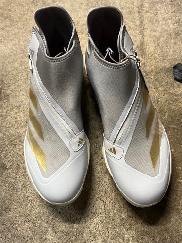 White Men's Size M 11.5 (W 12.5) Adult Adidas Adizero High Top Metal (New)