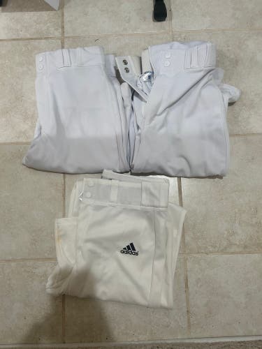 Adults Small White Baseball Pants - Lot of 3