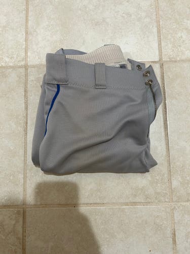 Gray Men's Small Adult Majestic Pants Tapered (Blue Piping)