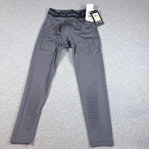 Gray Medium Boys Under Armour Compression (New)