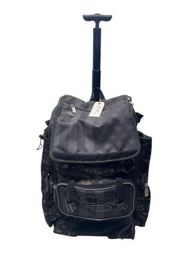 Used BoomBah WHEELED BAT BACKPACK BB/SB Player Wheeled Bag Black And Grey 11835-S000209885