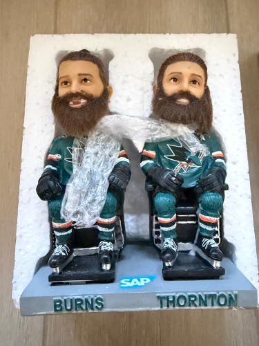 San Jose Sharks Brent Burns and Joe Thornton Barbershop Bobblehead SGA 2018 NIB