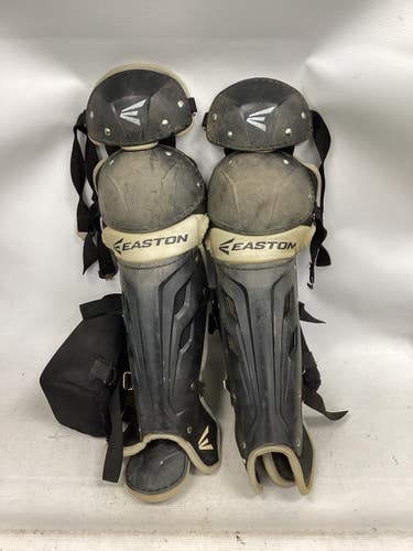 Used Easton INTERMEDIATE SHIN GUARDS Catchers Leg Guards Black Intermed 11851-S000048629