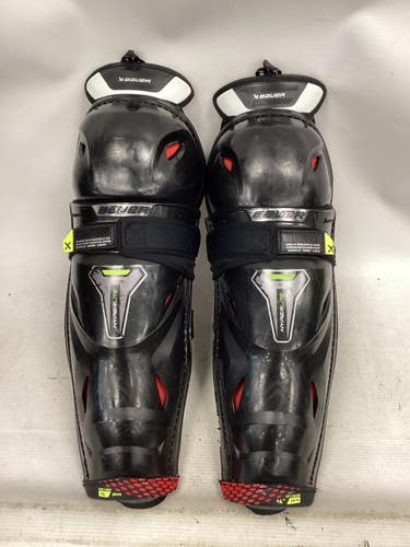 Used Bauer VAPOR HYPERLITE Intermediate Shin Guards Black 14" 11851-S000048617