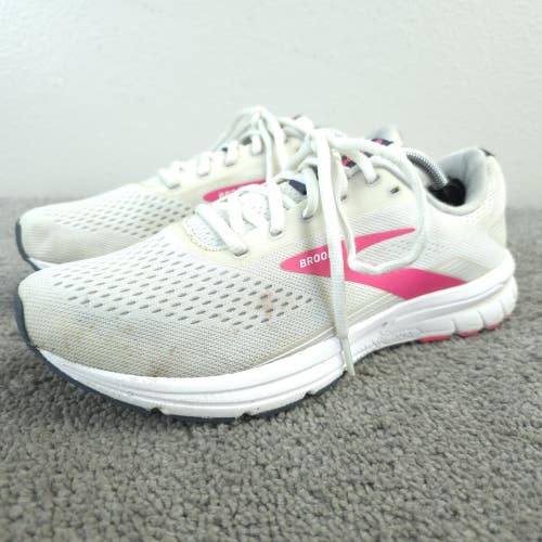 Brooks Signal 3 Womens Size 9 Running Shoes White Pink Sneakers 1203491B122