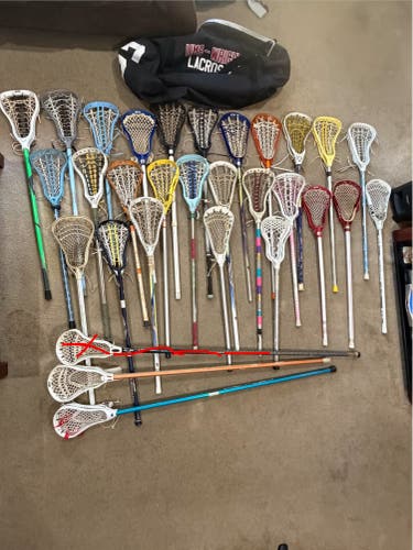 Huge lacrosse stick bundle SALE! First person takes all of them! Bag included!