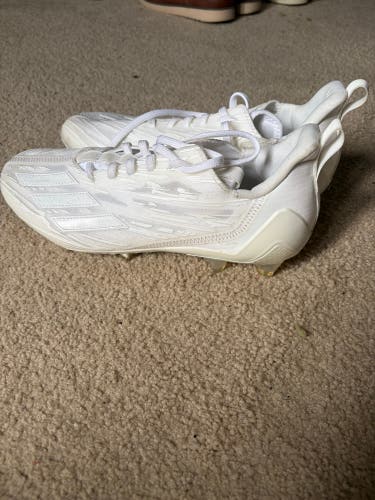 (Used Once) White Adizero 9.5 men’s cleats