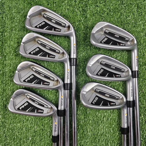 PING i20 Yellow Dot Iron Set 4-PW KBS Tour 120g Stiff Flex Steel RH