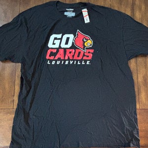Louisville Cardinals T-Shirt Adult 2XL Black with Cardinal Logo U of L NWT