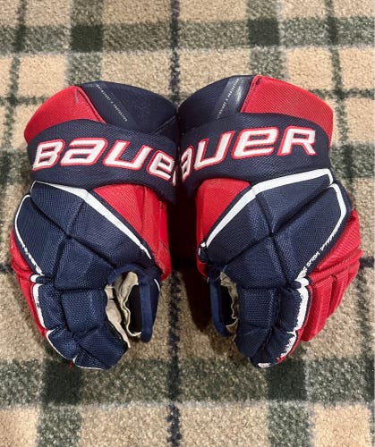Bauer Vapor 3X Pro hockey Gloves 14" custom navy blue & red