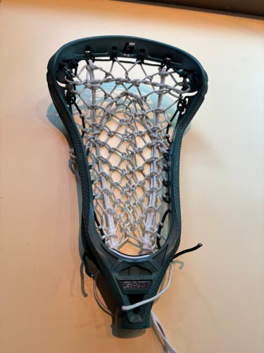 Gait WHIP 2 flex mesh strung women’s lacrosse head.  Forrest green and grey nice!