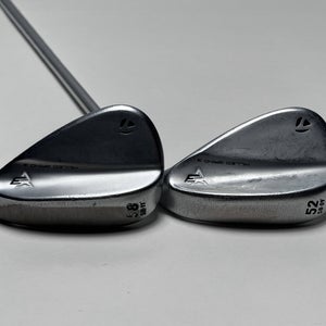 TaylorMade Milled Grind 3 Raw Chrome Wedge Set 52* 9 | 58* 11 Hi Rev 2.0 115g RH