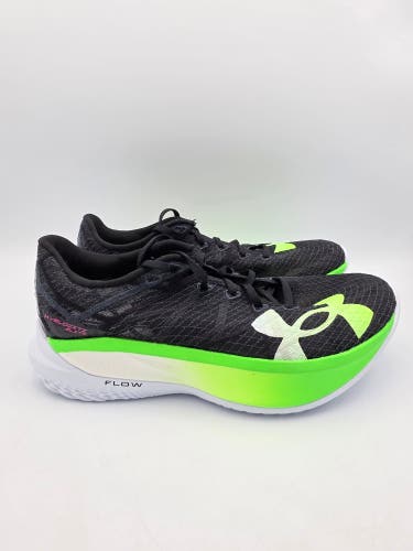 Under Armour Flow Velociti Elite 2 Men's 9 Black Green Running Shoes 3027205-005