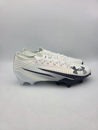 Under Armour Blur Pro White Midnight Navy Football Cleats 3028220-103 Men's Sz 9