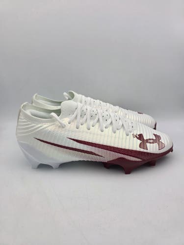 Under Armour Blur Pro White Maroon Football Cleats 3028220-102 Size 13.5 NEW