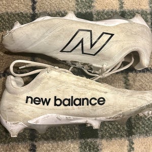 White Men's Size M 11.0 (W 12.0) Adult New Balance Burn X2 Low Low Top Molded lacrosse  Cleats (Used