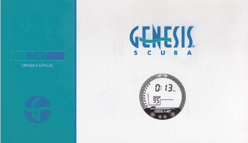 Printed Manual for Genesis React Scuba Dive Computer       86 Pages