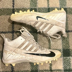 White Men's Size M 10.0 (W 11.0) Nike Huarache Mid Top Molded Lacrosse  Cleats (Used)