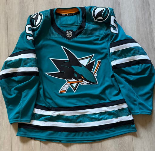 San Jose Sharks Teal Ben Allison Size 56 training camp jersey (used)