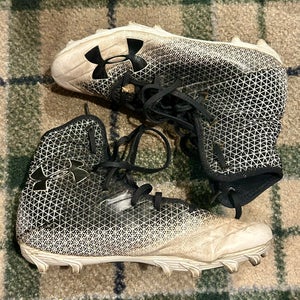 White Men's Size M 9.0 (W 10.0) Adult Under Armour Highlight lacrosse High Top cleats (Used)