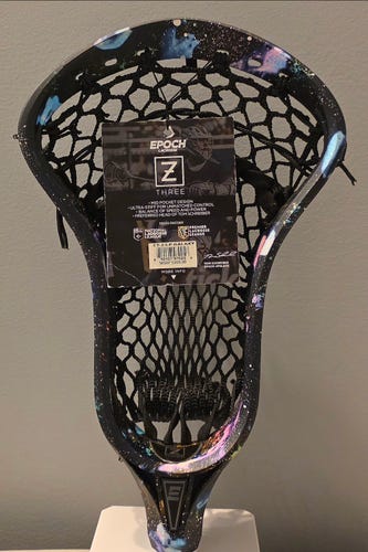 Brand New EPOCH LIMITED EDITION GALAXY DYED Z-THREE LACROSSE HEAD prestrung from manuf
