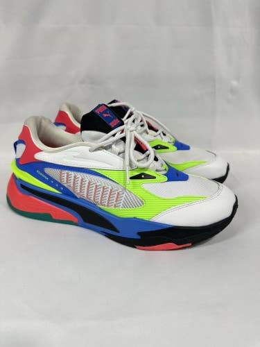 #76 Puma RS-Fast Dazed Men's Sneaker White Bluemazin Green Blue Red Sz 9.5