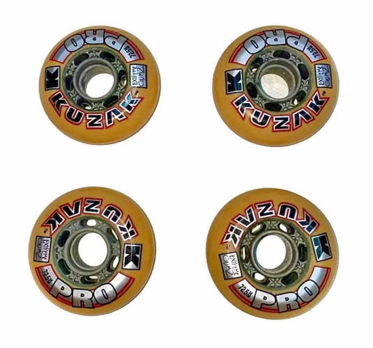 KUZAK Pro Gum 2 Orange 72.5mm 75A 4-pack roller hockey wheels NEW VTG NOS RHI PBH
