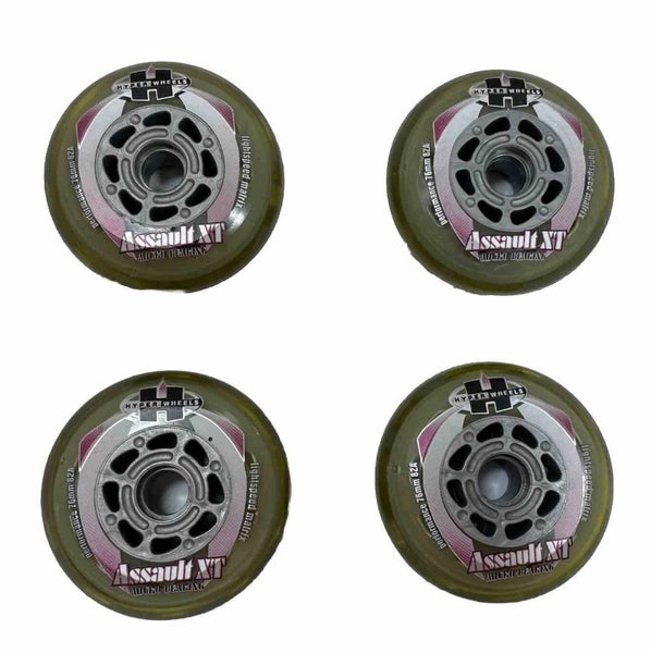 Hyper Assault XT (4)-pack 76mm 82A Inline Roller Hockey Wheels for 688 Micro Bearings