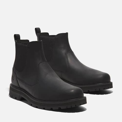 Timberland Britton Road TB0A6A4WW02 Men's 9 Black Leather Ankle Chelsea MEW1645