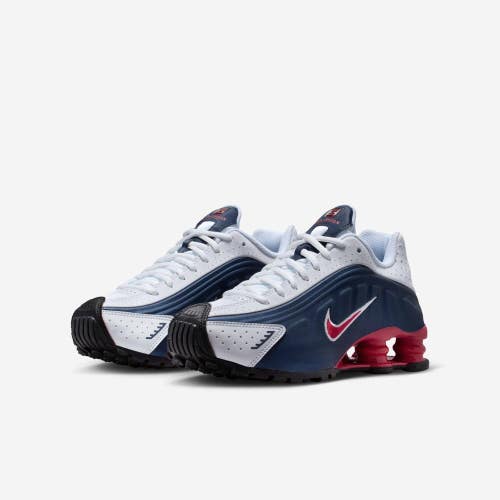 Nike Shox R4 CW2626-400 Sneakers Kids US 6.5 Navy White Lifestyle Shoes MEW1601