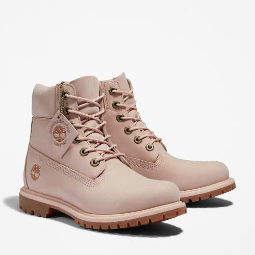 Timberland Premium TB1A5SRF662 Boots Womens 7 Pink Leather 6" Waterproof MEW1667