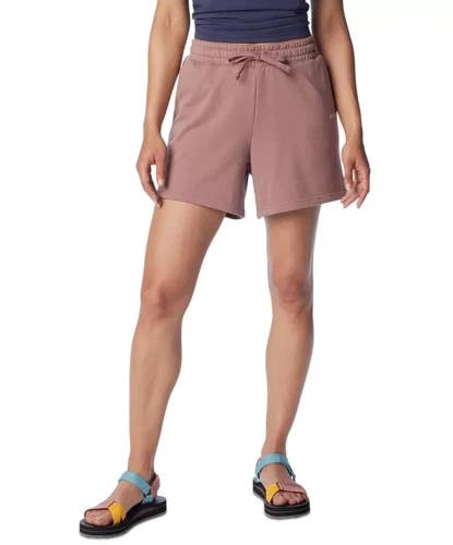 Columbia Trek Shorts Women XS Brown French Terry Drawstring Waist Hiking FTS1584