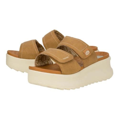 Hey Dude Delray 41760-265 Sandals Women's US 7 M Brown Slip On Slide HTAT1433