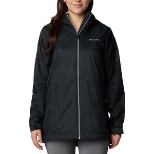 Columbia Switchback Lined Rain Jacket Women XS Black Waterproof Full Zip FTS1597