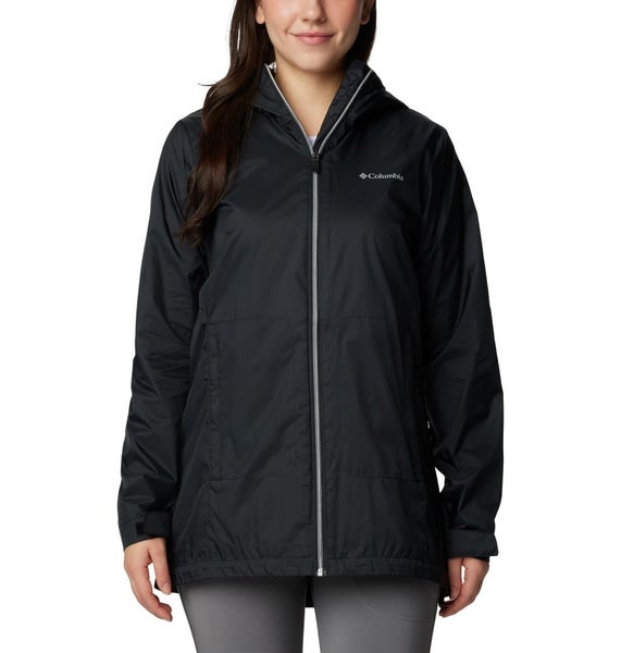Columbia Switchback Lined Rain Jacket Women XS Black Waterproof Full Zip FTS1597