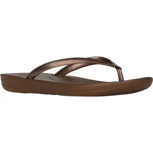 FitFlop iQushion Ergonomic Sandals Womens US 7 Brown Open Toe Flip Flop HTAT1379