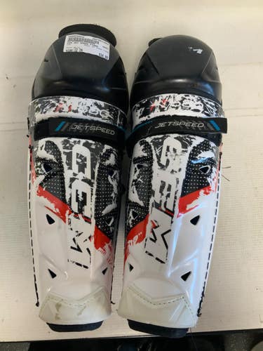 Used CCM JET SPEED FT680 Junior Shin Guards White 12" 11823-S000040630