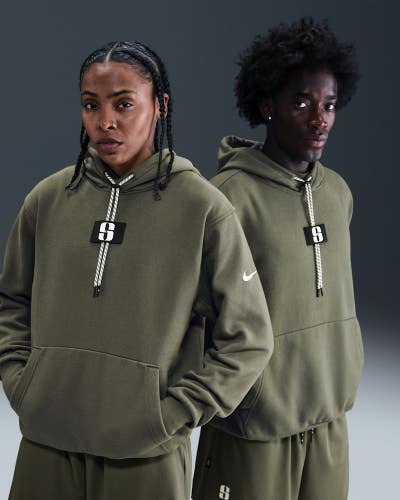 Nike Sabrina Hoodie Unisex Medium Olive Fleece Long Sleeve Basketball JAX1734