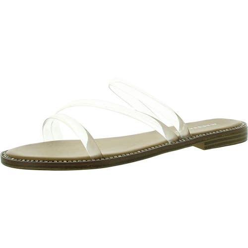 Madden Girl Fondue Sandals Women's US 6.5 Clear Round Toe Slip On Slide ZAP2497