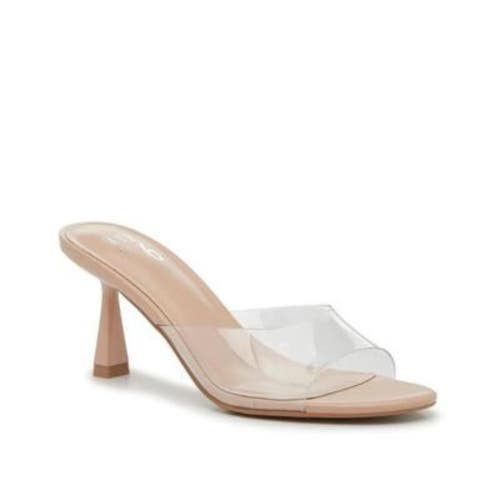 Mix No. 6 Rislea Sandals Women's 11 Clear Slip On Open Toe Flared Heel HTAT1380