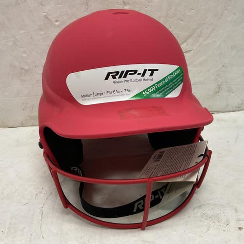 Used RIP-IT VISN-M-S Batting Helmet w/Mask Red M/L 11855-S000206177