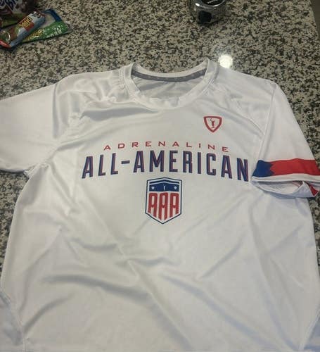 Adrenaline All American lacrosse game shooter shirt L NEW mens