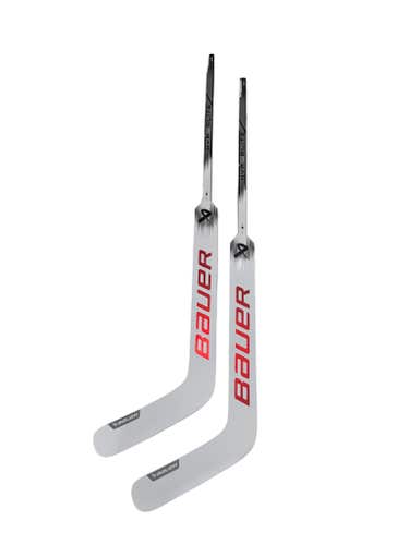 (2-Pack) Senior RH White, Silver + Red Bauer Vapor Hyperlite2 Goalie Stick 26" Paddle Pro Stock
