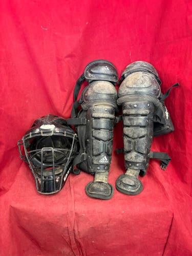 Catchers Protective Gear: Easton- shinguards, Chest pad, Face/ head protection.